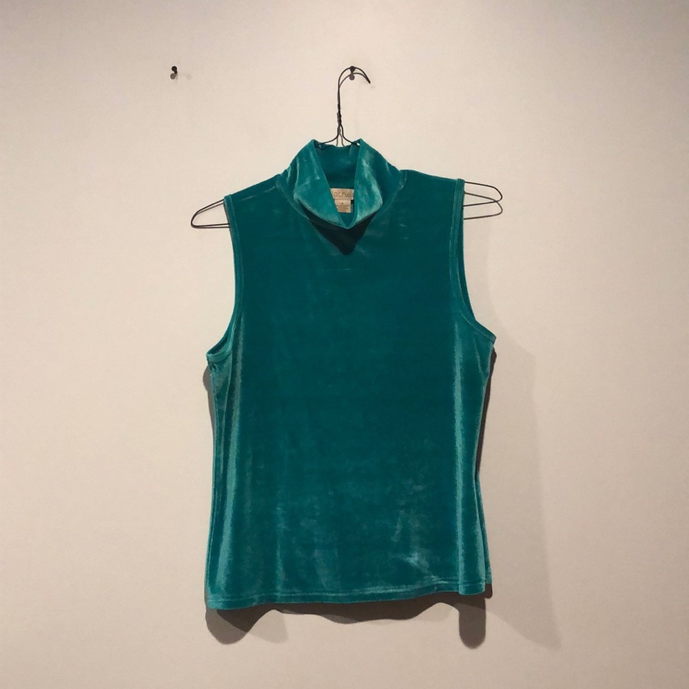 Vintage C.L.O.T.H.E.S Velour Sleeveless Mock Turtleneck